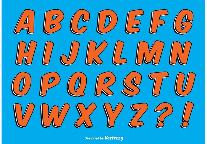 Comic Style Alphabet Set vector