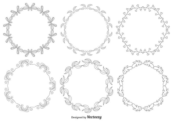 Hand Drawn Style Frame Set vector