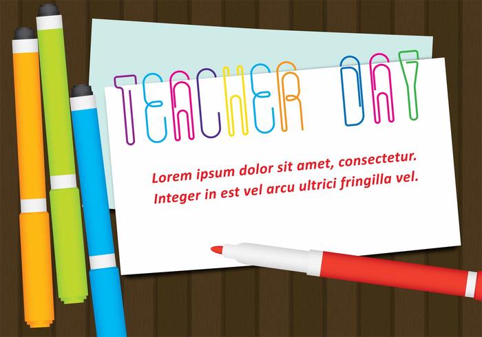 Vector Teacher Day Paperclips