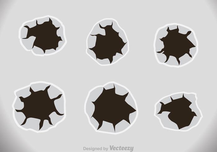 Bullet Holes Efecto sobre el papel vector