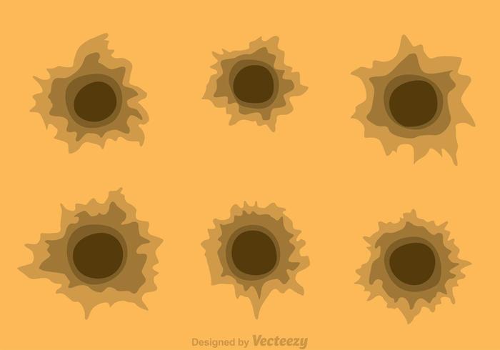 Bullet Holes On Brown Paper vector