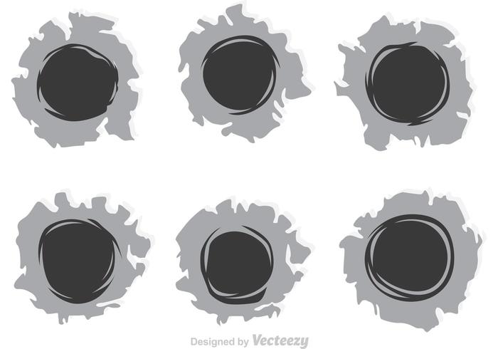 Bullet Holes Efecto de papel vector