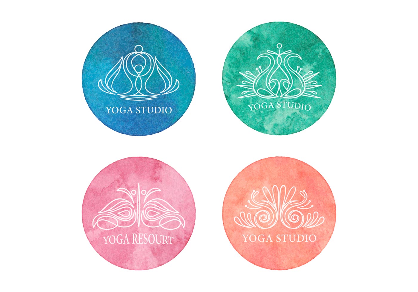 Free Yoga Logo Vector Set - Download Free Vector Art, Stock Graphics ...
