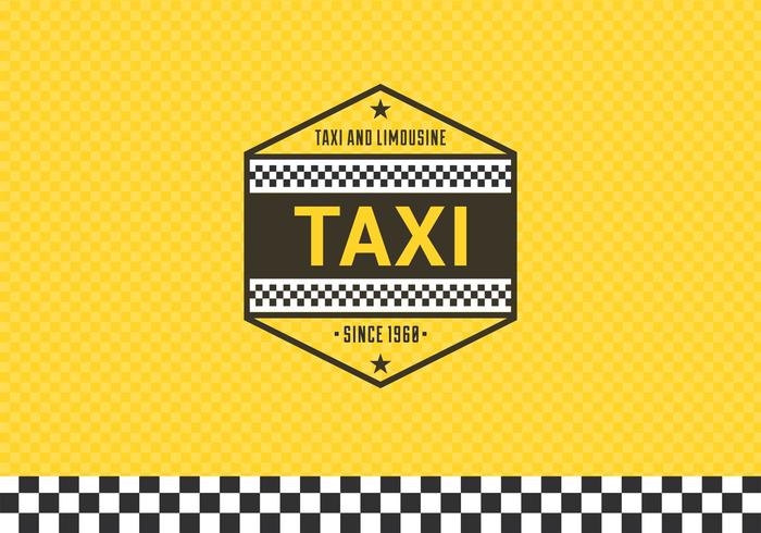 Taxi Label With Checkered Background vector