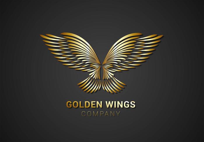 Golden Wings Logo Vector