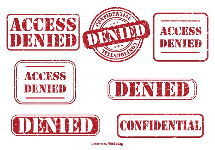 Denied Rubber Stamp Set vector