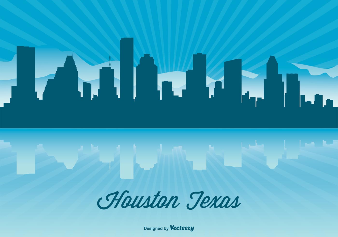 Houston Skyline Illustration - Download Free Vector Art, Stock Graphics