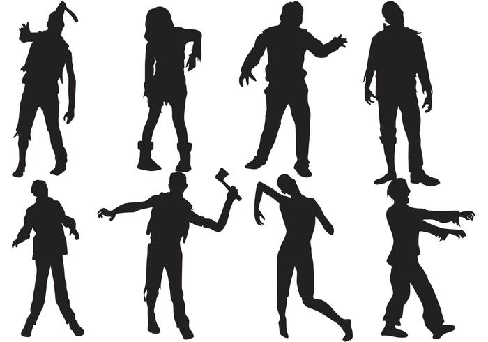 Zombie Silhouettes Vector Zombie Silhouettes Vector