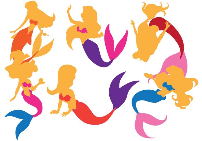 Mermaid Silhouettes vector