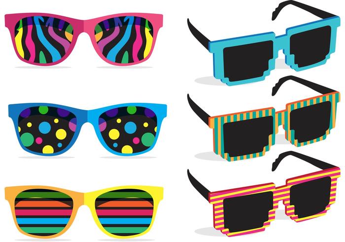 Colorful 80 S Sunglasses Vectors Download Free Vectors Clipart