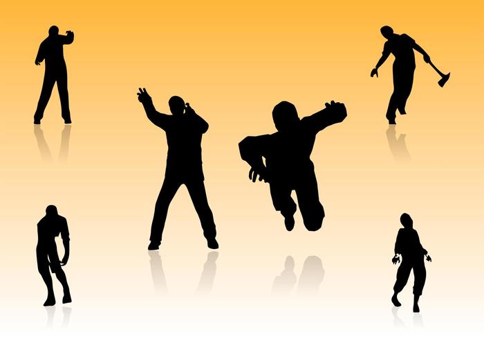 Angry Zombies Silhouettes Vectors Free Angry Zombies Silhouettes Vectors Free
