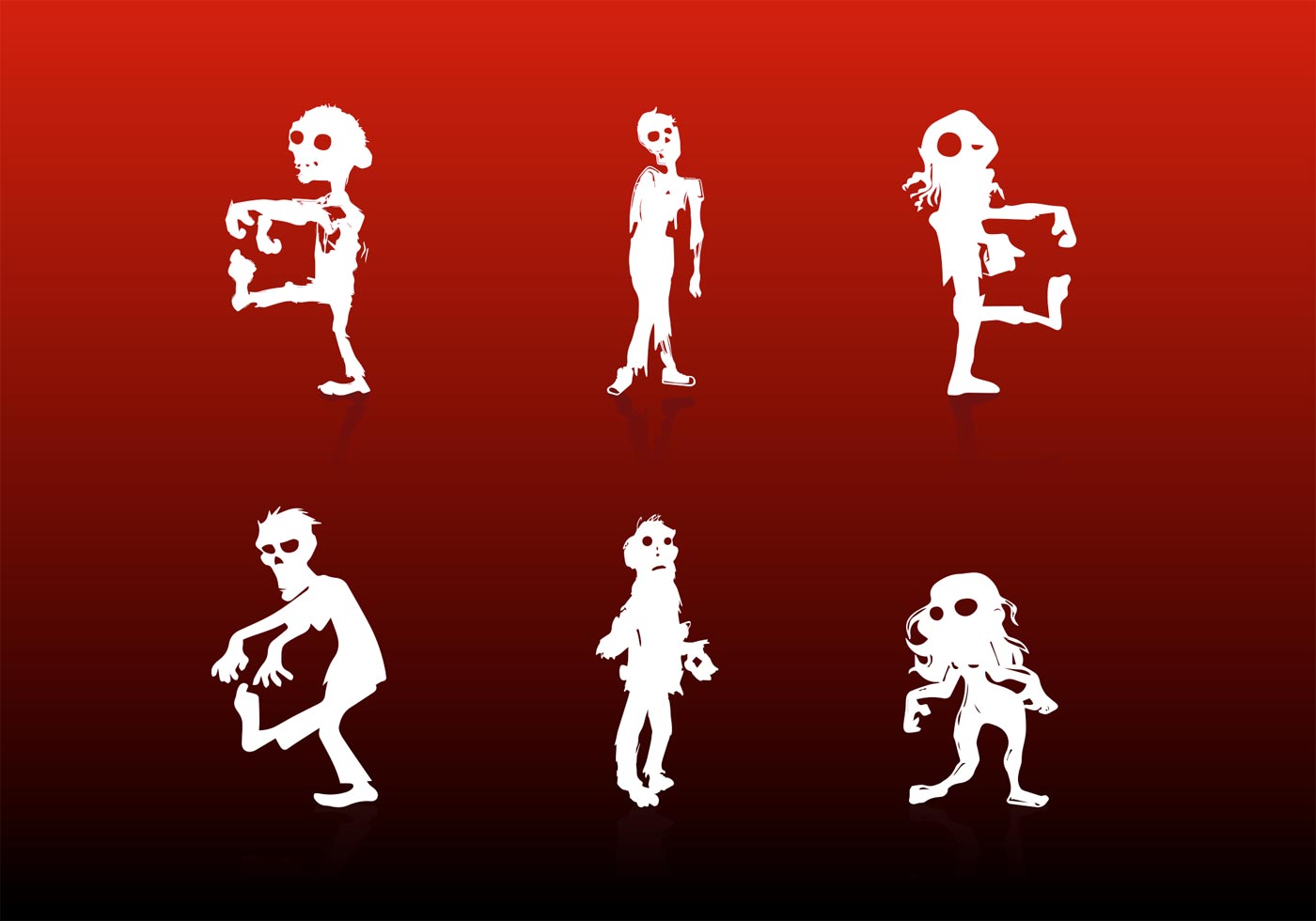 Download Zombie Cartoon Silhouettes Vectors Free - Download Free Vectors, Clipart Graphics & Vector Art