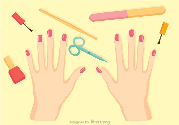 Manicura Procedimiento Vector