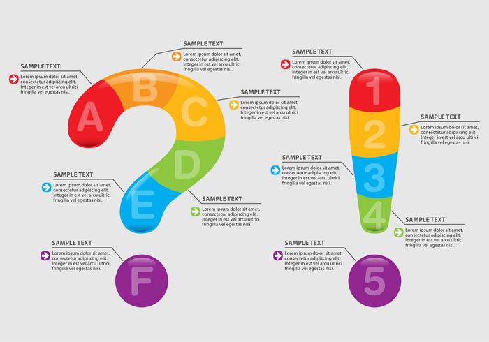 Pregunta y Exclamation Infographics vector