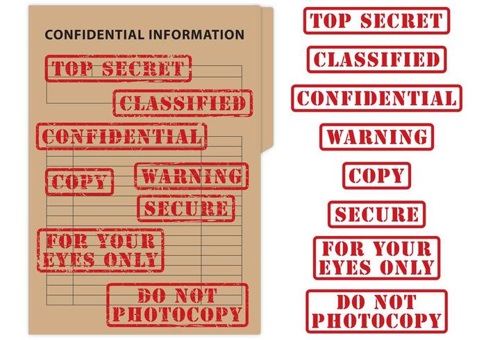 Top Secret  Confidential Stamp Vectors