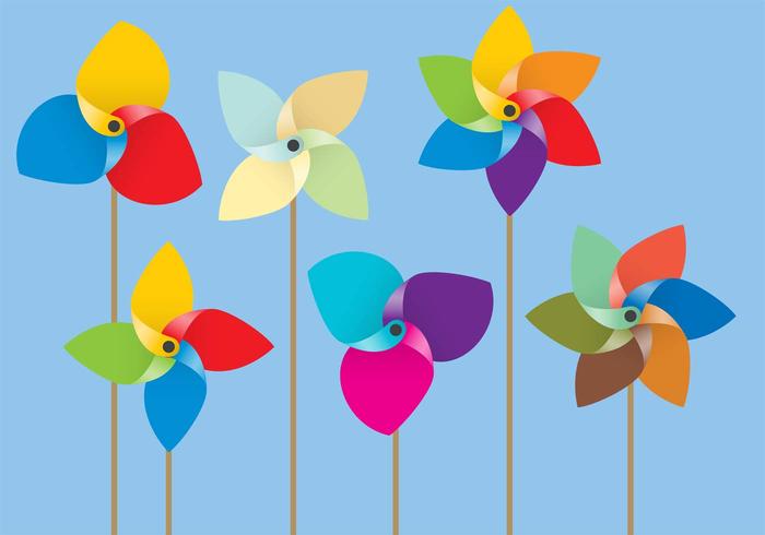 Colorful Paper Windmill Vectors 