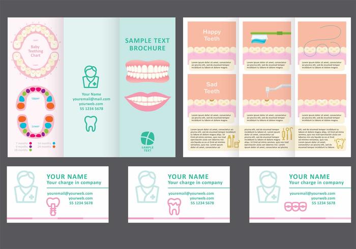 Dentist Fold Brochure Vector 
