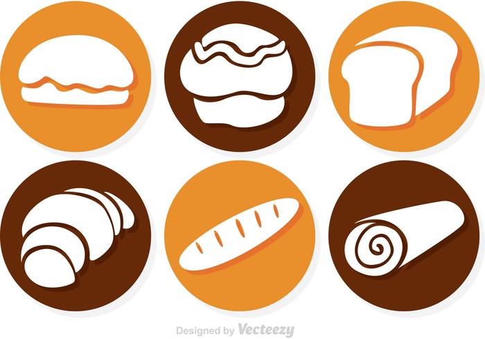 Iconos del vector de pan de círculo