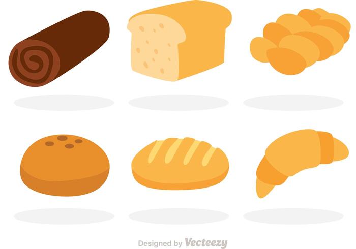 Iconos de pan de pan plano vector