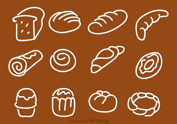 Mano Dibujado Pan Iconos De Vector