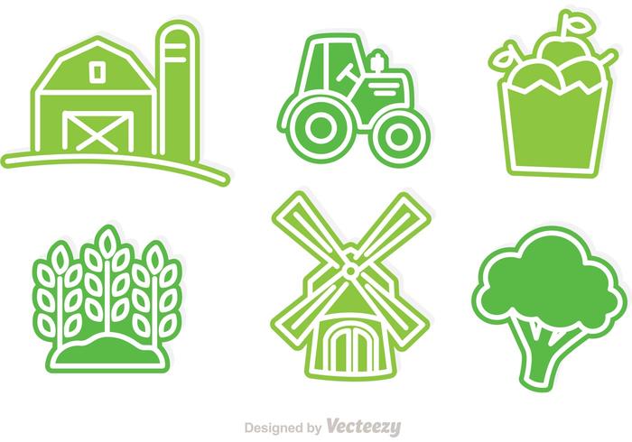 Iconos de agricultores de vector