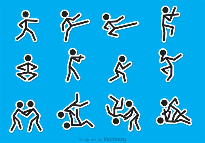 Stick Figure Martial Art Vectors