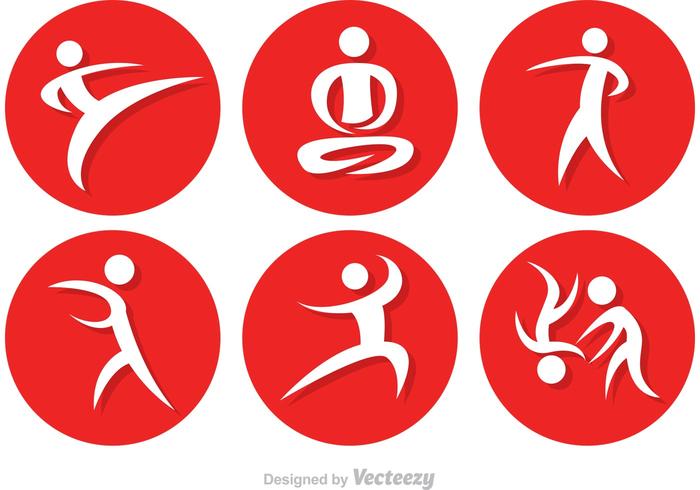 Iconos De Artes Marciales De Asia vector