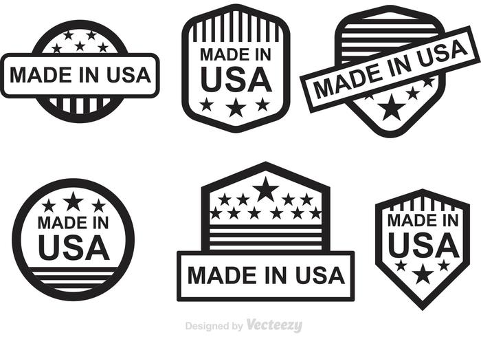 Black Made In USA Labels vector