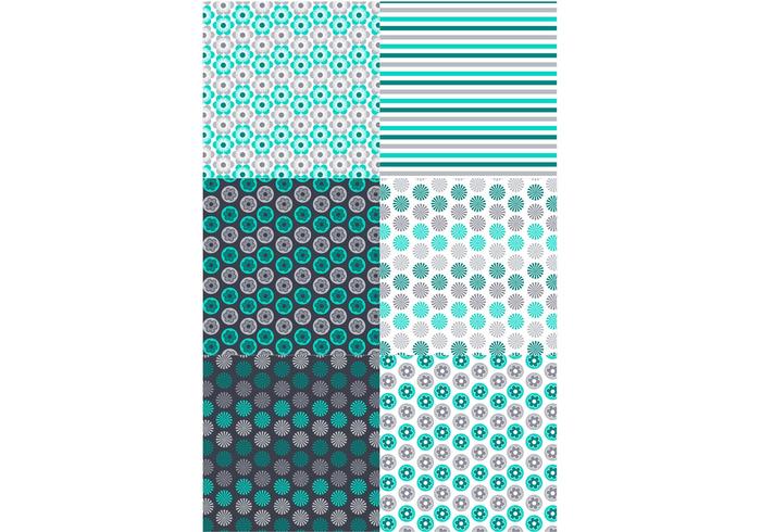 Retro Green Gray Pattern Set Retro Green Gray Pattern Set