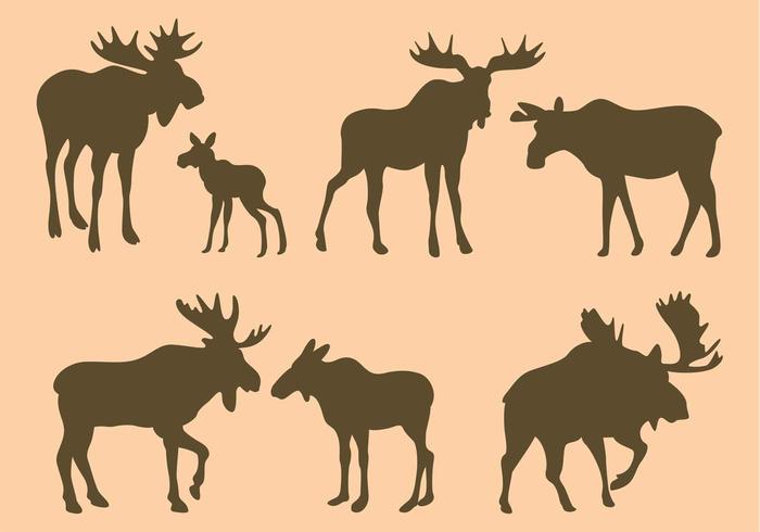 Moose Silhouettes Vectors