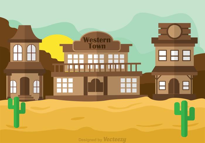 Western Town Vector Scene 