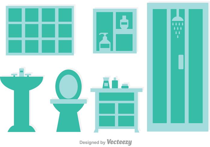 Blue Bathroom Vectors Blue Bathroom Vectors