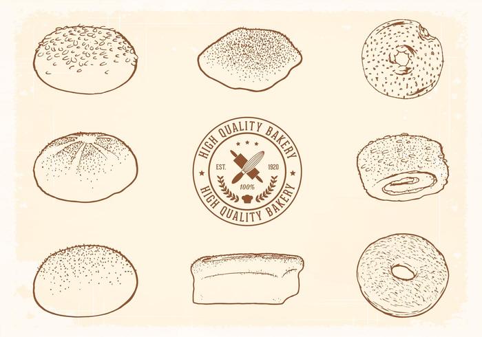 Free Hand Drawn Bread Vector Set