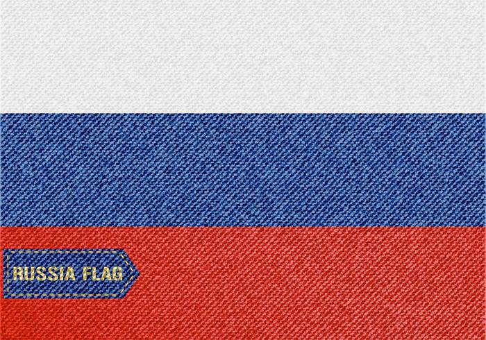 Vector libre de la bandera de Rusia del dril de algodón