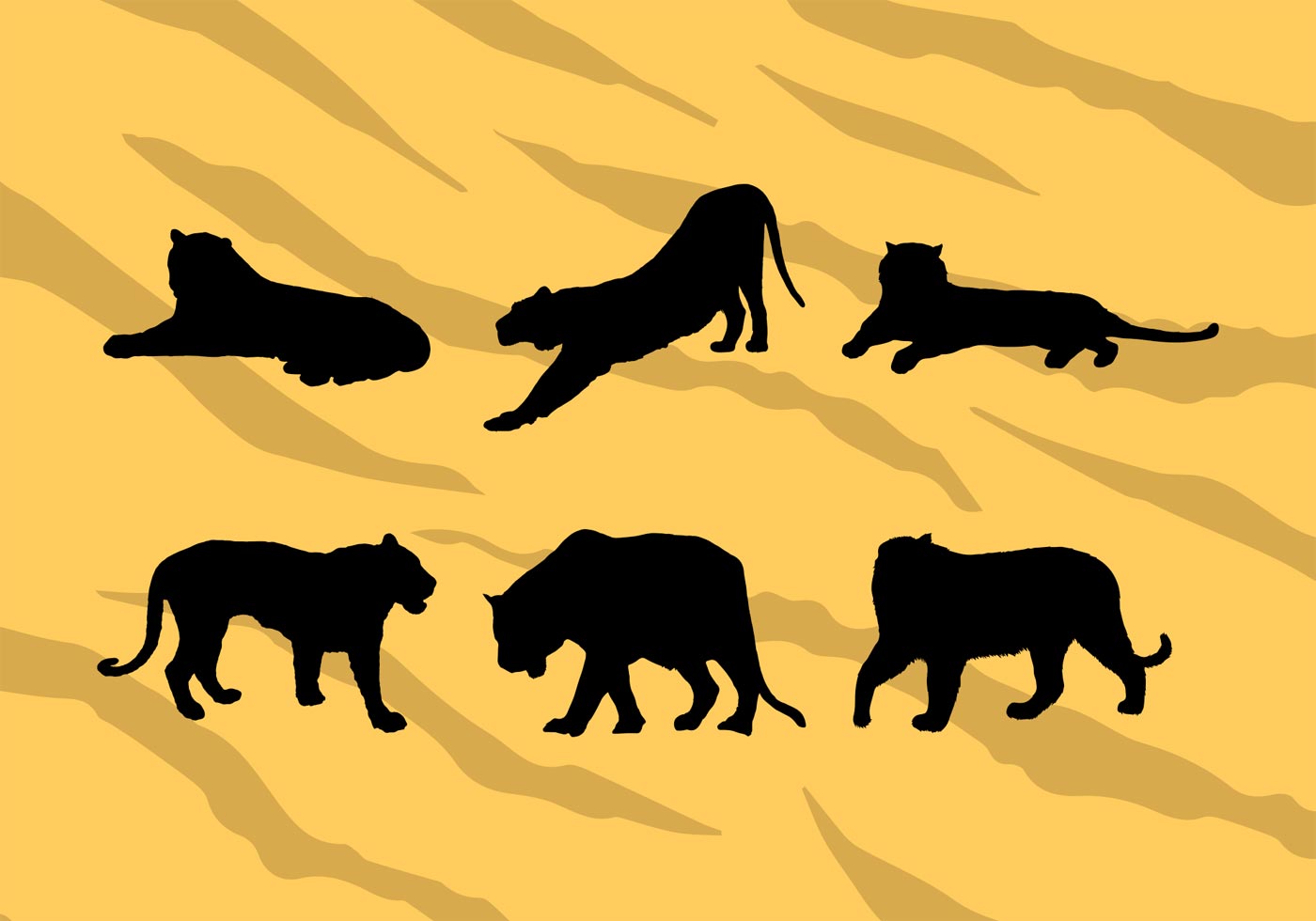 Download Various Vector Tigers Silhouettes Free Download - Download Free Vectors, Clipart Graphics ...