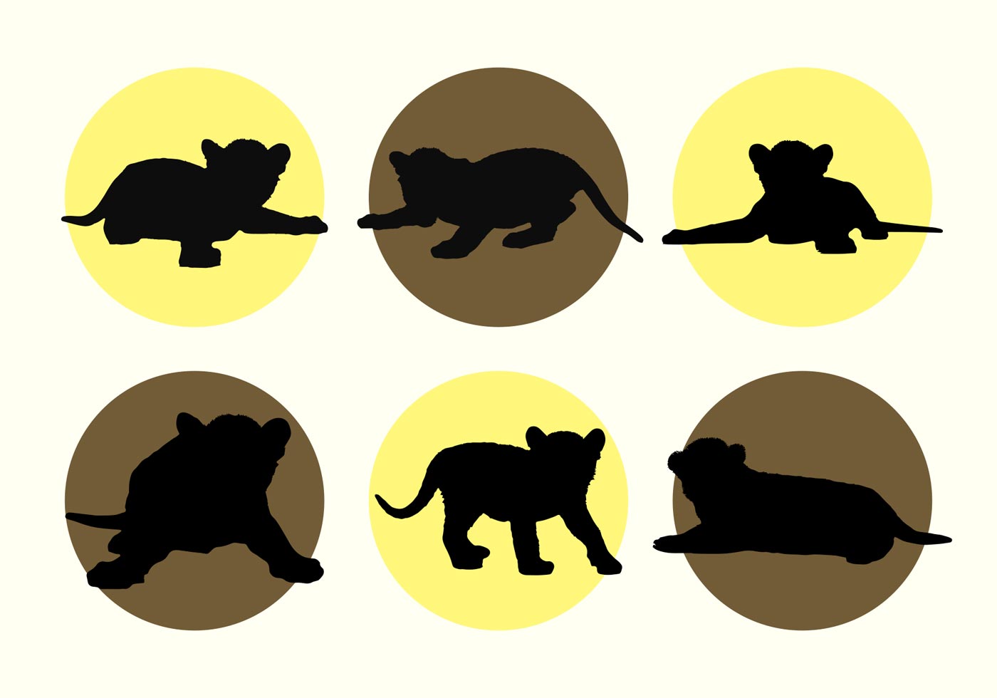 Download Baby Tigers Vector Silhouettes - Download Free Vector Art ...