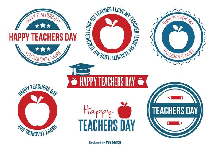 Teachers Day Badge Set vector