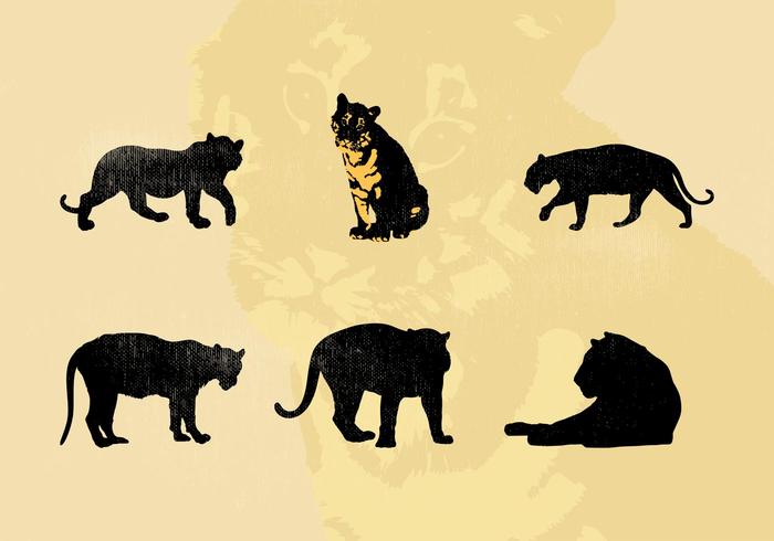 Vector Tiger Silhouettes Free Vector Tiger Silhouettes Free