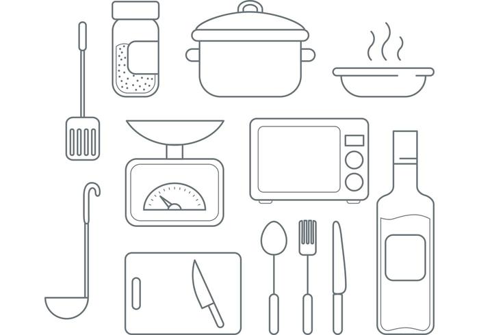 Iconos De Cocina Del Vector