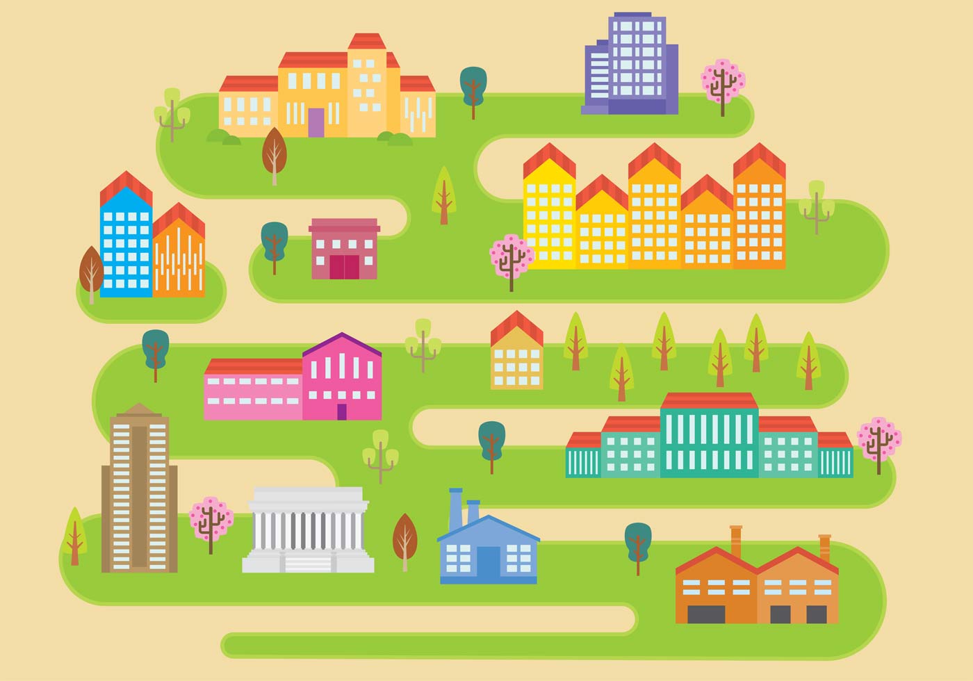 Town Map Vector Art, Icons, and Graphics for Free Download