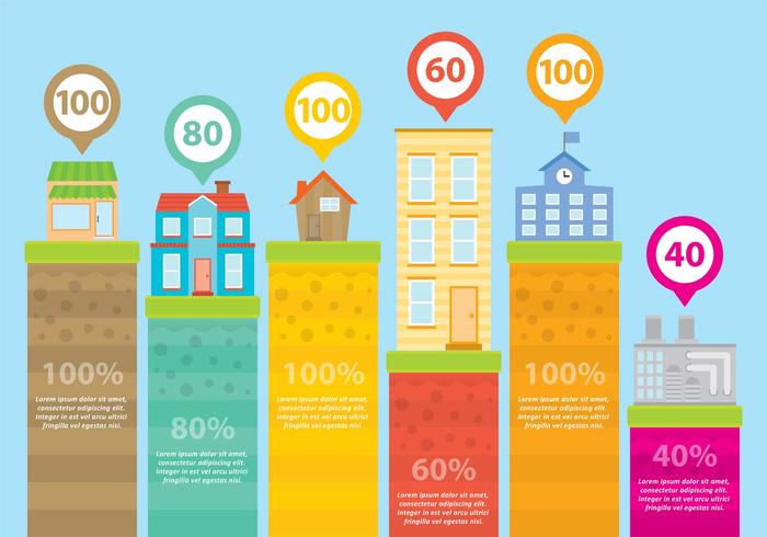 Buildings Infographic Vectors