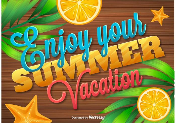 Enjoy Summer Vacations Wooden Background - Download Free Vector Art, Stock Graphics & Images