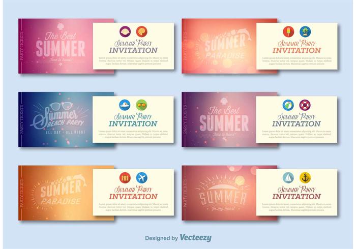 Summer Party Invitations vector