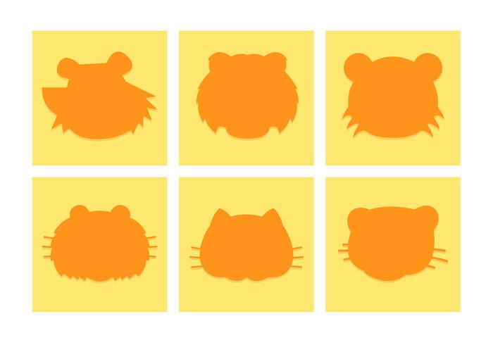 Cartoon Tigers Heads Silhouettes Cartoon Tigers Heads Silhouettes