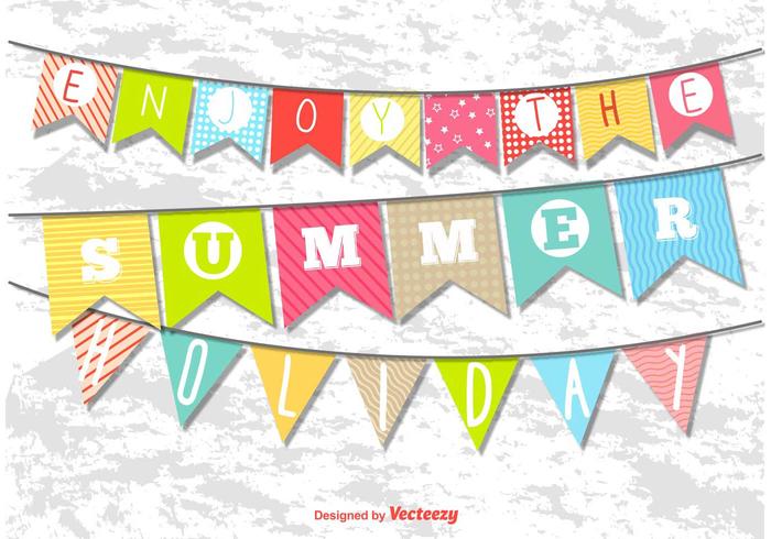 Summer Holidays Pennants vector