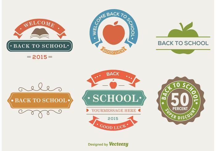 Back To School Colour Labels vector