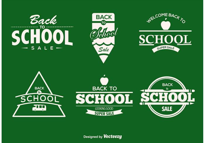 Back To School Typographic Labels vector