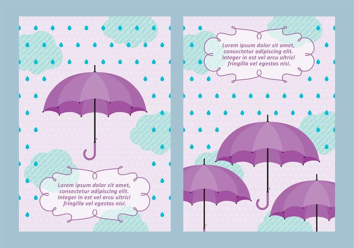 Spring Showers Background with Umbrella Vectors