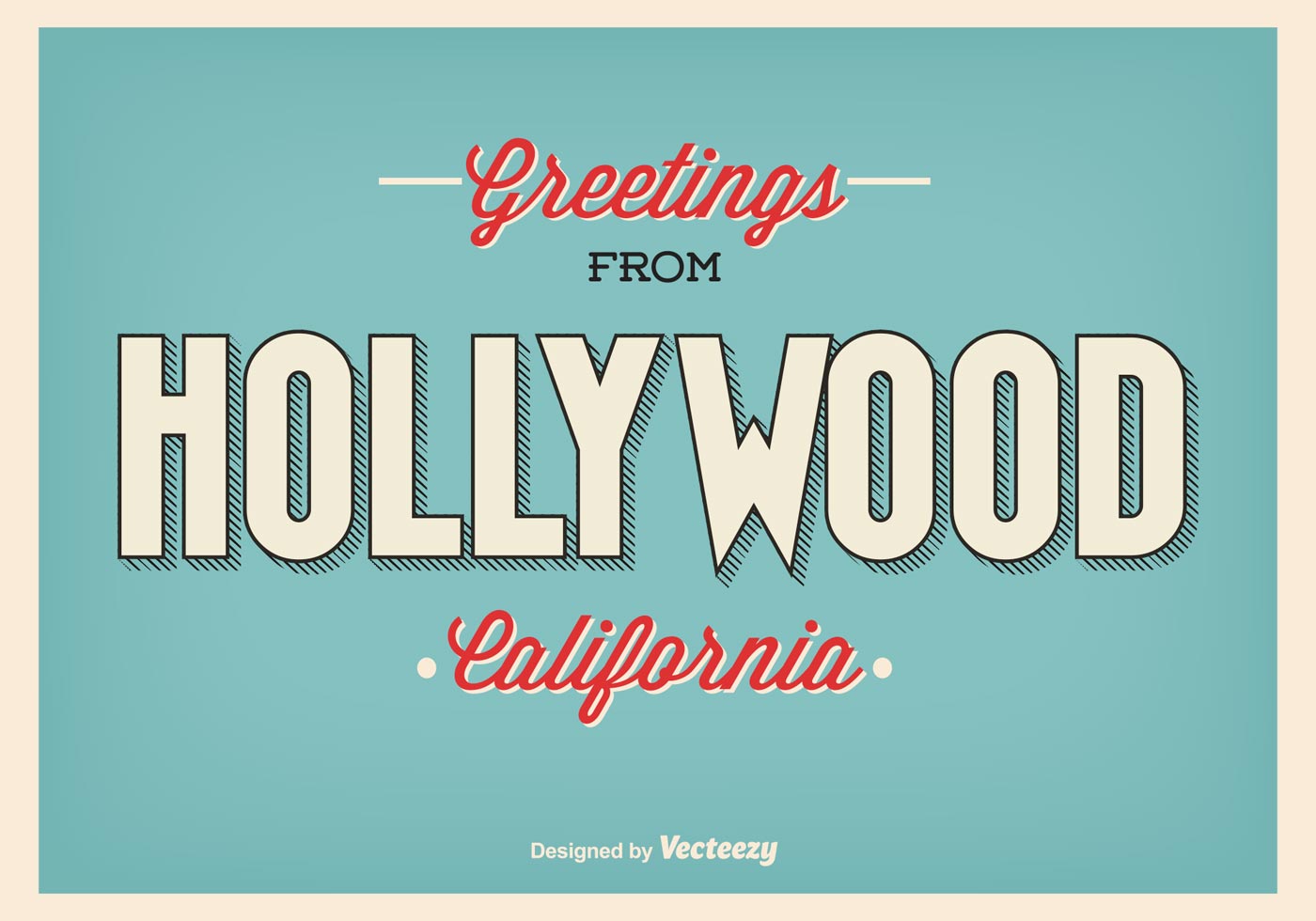 Vintage Hollywood Greeting Illustration 92448 Vector Art at Vecteezy
