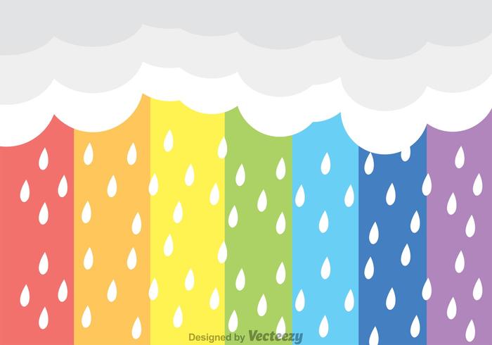 Rainbow Rain Vector